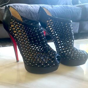 Christian louboutin Kasha cage peeptoe bootie